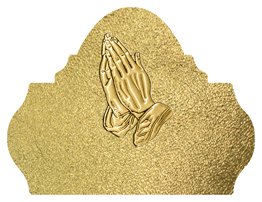 DARAY L 516 GD SH GD Gold Praying Hands Shimmer Gold Background